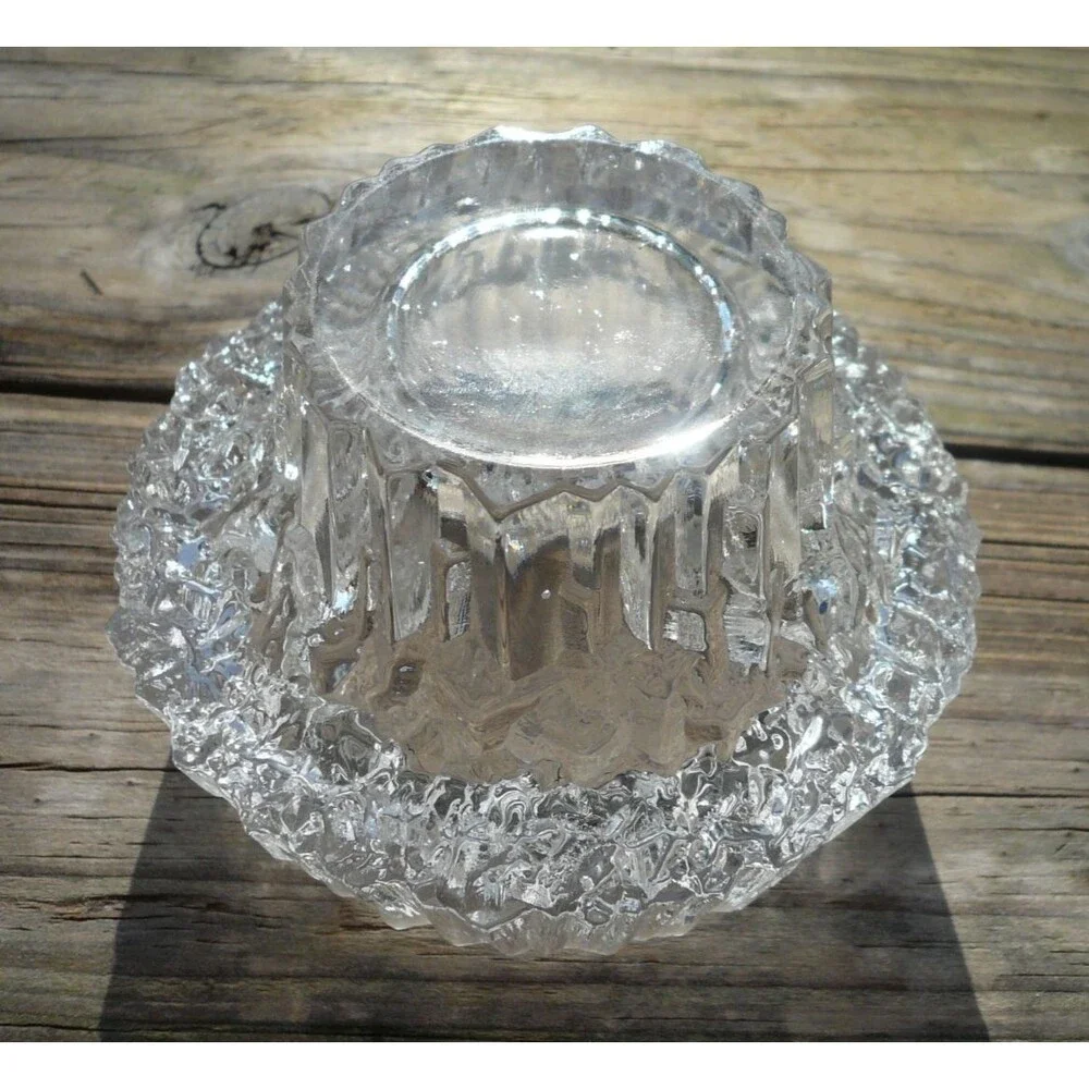 1970's iittala Stellaria Votive Tealight Candleholder Ice Cut Finland - Picture 4 of 4